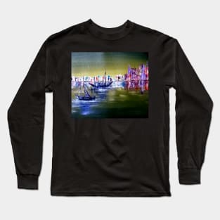 Semi abstract sea scape painting Long Sleeve T-Shirt